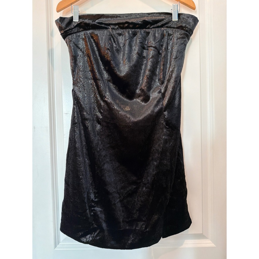 Lena Black Sparkly Strapless Mini Dress D3179-3 Shimmer Tube Dress Medium
